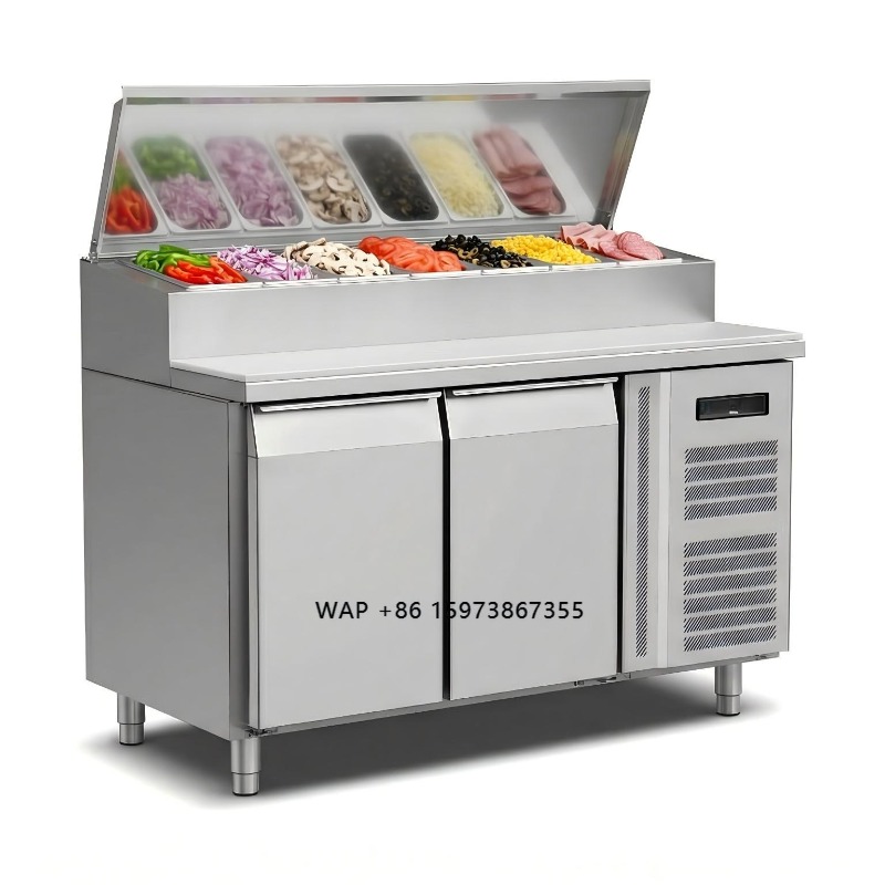 Commercial Kitchen Fridge - ثلاجة تحضير السندويتشات والبيتزا ببابين من