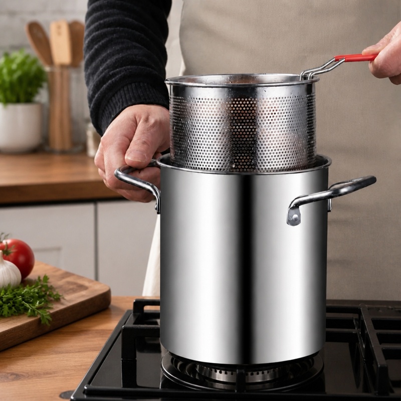 Commercial Kitchen Appliance - وعاء قلي عميق من الفولاذ المقاوم