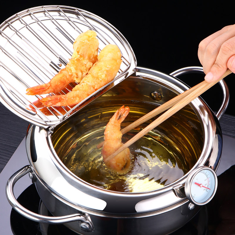 Commercial Kitchen Appliance - LMETJMA اليابانية وعاء القلي العميق مع