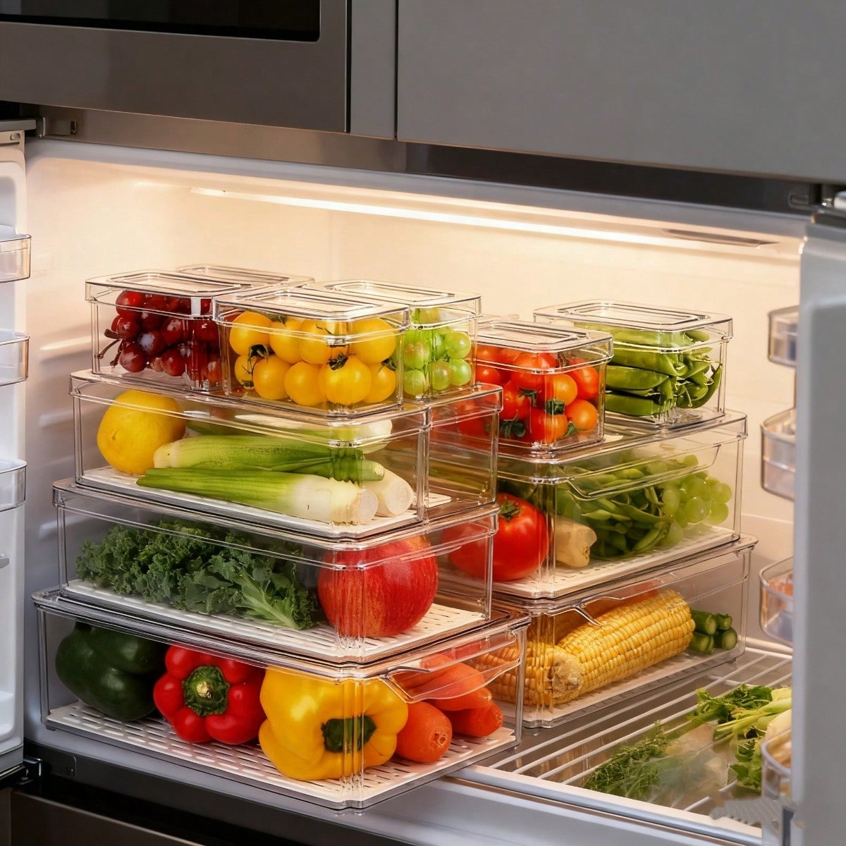 مجموعة من 7 صناديق تنظيم الثلا - مراجعة Commercial Kitchen Fridge وسعره